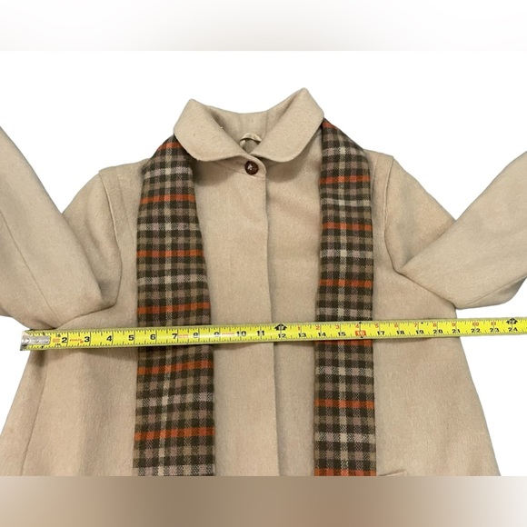 Nina Hazan Women's Wool Trench Coat Tan Button Closure - Picture 7 of 15